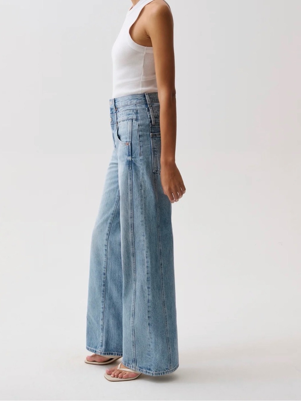 PISTOLA Women’s Light Wash Wide-Leg Jeans - Light Blue - NWT - Picture 5 of 8